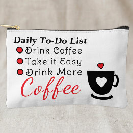 To-Do-Liste Kaffeeliebhaber weiß rot Zubehörtasche