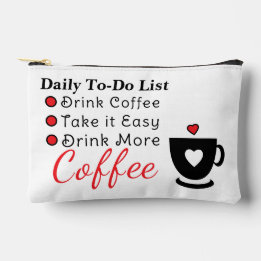To-Do-Liste Kaffeeliebhaber weiß rot Zubehörtasche