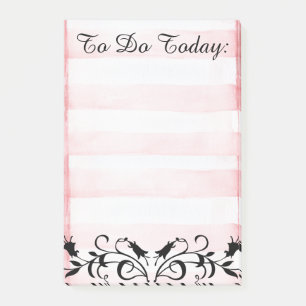To-Do-Liste Pin-Streifen & Florales Design Post-it Klebezettel