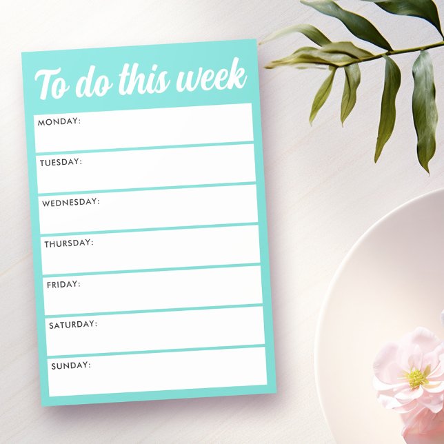 To do this week aqua blue weekly planner post-it klebezettel (To do this week aqua blue weekly planner post-it notes)