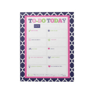 To-Do Today - Preppy Prints & Patterns Notizblock