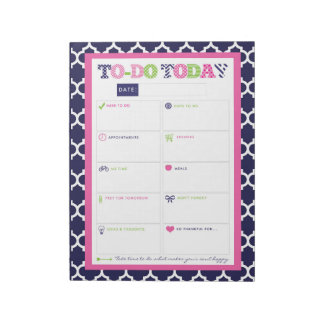 To-Do Today - Preppy Prints & Patterns Notizblock