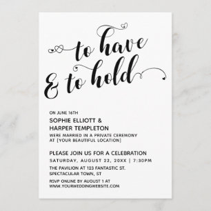 To Have & To Hold Drehbuch, nur Hearts-Empfang Einladung