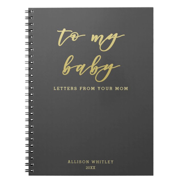 To My Baby - Niedliches Gold Script Prenancy Journ Notizblock (Vorderseite)