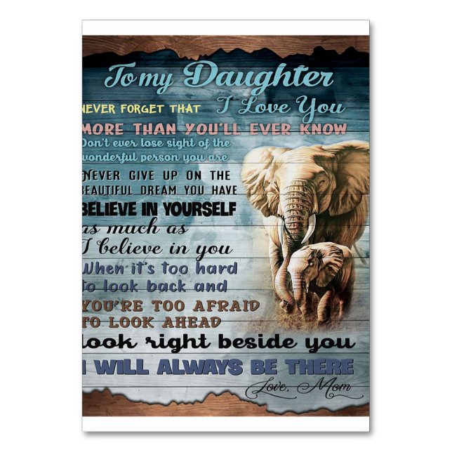 To My Daughter Funny Gift | Family Present Tischnummer (Vorderseite)