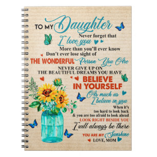 To My Daughter Gift,Butterfly Lover,Sunflower Gift Notizblock