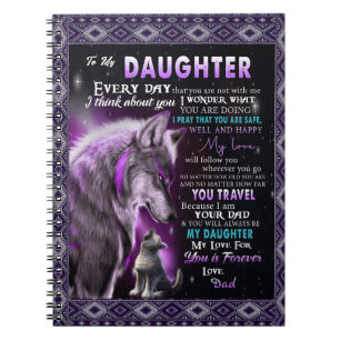 To My Daughter Gift, Daughter And Dad, Wolf Lovers Notizblock