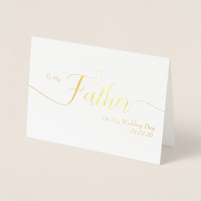 To My Father on My Wedding Day Thank You Foil Card Folienkarte (Vorderseite)