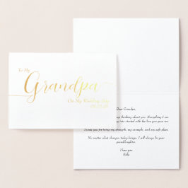 To My Grandpa On My Wedding Day Elegant Script Folienkarte