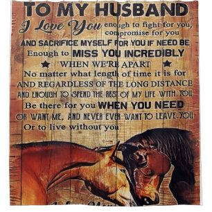 To My Husband Decor, Love Quotes Letter Duschvorhang