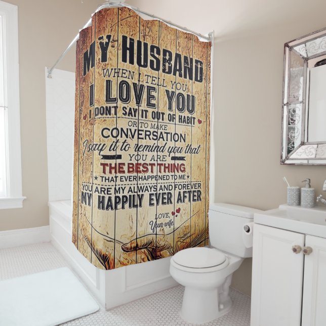To My Husband Decor, Love Quotes Letter Duschvorhang (Beispiel)