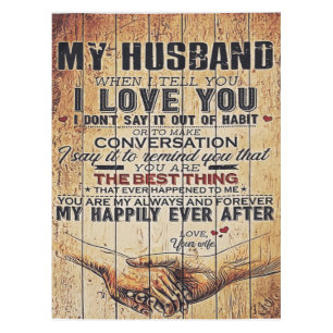 To My Husband Decor, Love Quotes Letter Tischdecke