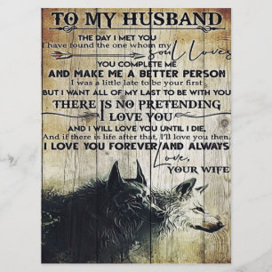 To My Husband Decor To My Husband Letter  Menükarte