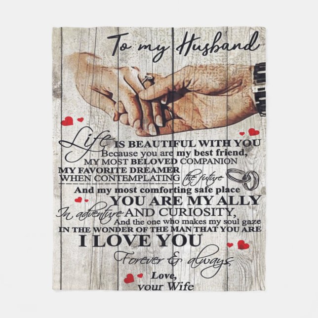 To My Husband Design Gift | Love Letter To Him | Fleecedecke (Vorderseite)