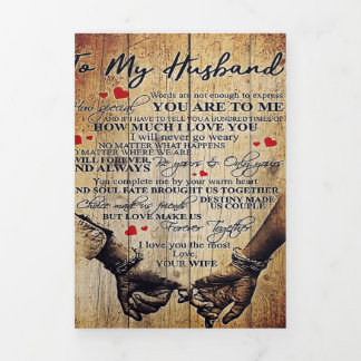 To My Husband Design | Letter To Him | Lovely Gift Dreifach Gefaltete Ankündigung