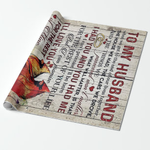 To My Husband Design Love Letter Gift for Man Geschenkpapier