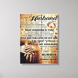 To My Husband Design Love Letter Gift To Him Leinwanddruck