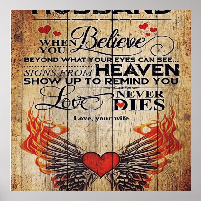 To My Husband Design Love Letter Gift To Him Poster (Vorne)