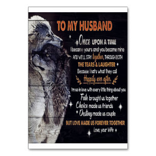 To My Husband Design   Love Quotes To Husband Tischnummer