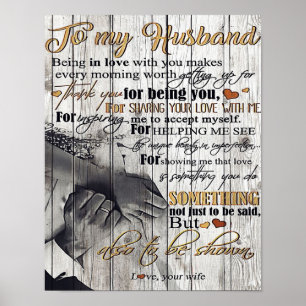 To My Husband Gift Husband Letter Home Decor Poster