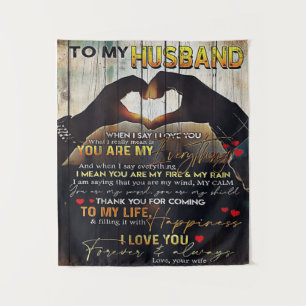 To My Husband Gift Lovely Husband Letter Wandteppich