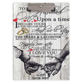 To My Husband Letter, Love Quotes Gift Klemmbrett