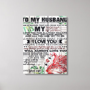 To My Husband Present Love Quotes Present Leinwanddruck