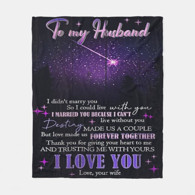 To My Love My Husband | Cute Quotes Gift | Fleecedecke (Vorderseite)