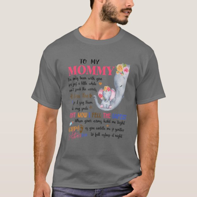 To My Mommy Cute Baby Elephant Baby Annoucement Wo T-Shirt (Vorderseite)