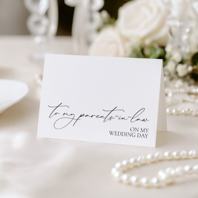 "To My Parents-in-law On My Wedding Day" Card Dankeskarte ("To My Parents-in-law On My Wedding Day" Card)