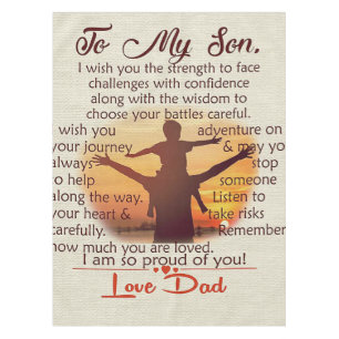 To my son Lovely Letter To Him Tischdecke