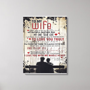 To My Wife Gift Lovely Letter Wird Leinwanddruck
