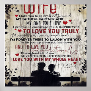 To My Wife Gift Lovely Letter Wird Poster