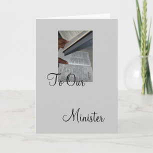 To Our Minister Dankeskarte