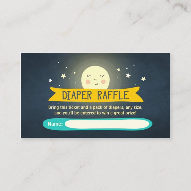 To the moon and back Baby Shower Diaper Raffle Begleitkarte (Vorderseite)
