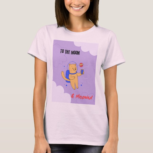 To the moon & Meownd T-Shirt (Vorderseite)