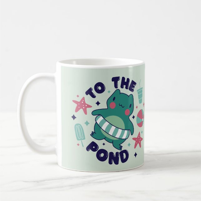 To the Pond Mug – Cute Frog Adventure Gift Kaffeetasse (Links)