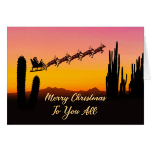To You All Christmas Santa Over Desert