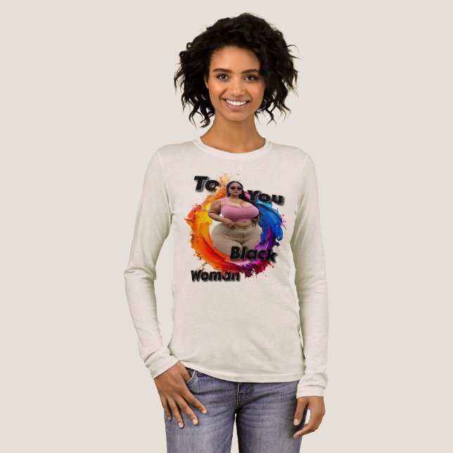 To You Black Woman Tri-Blend Shirt (Volle Vorderseite)