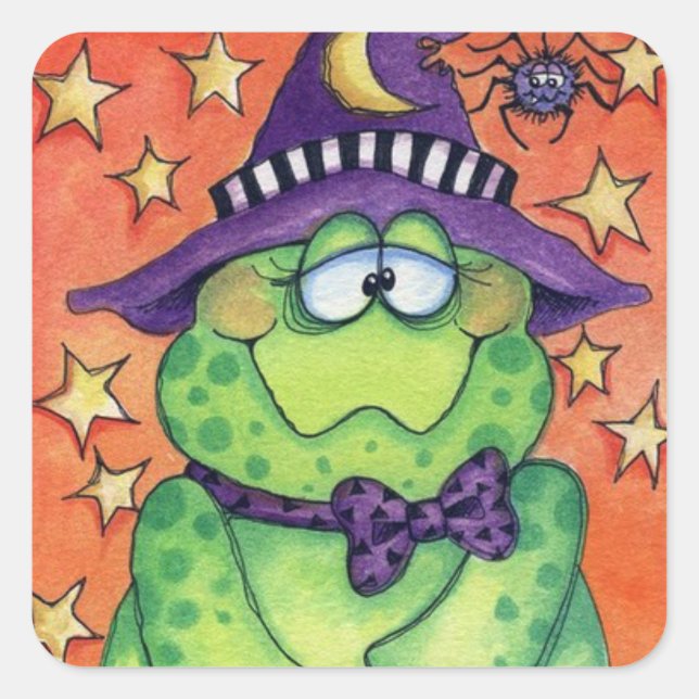 Toad-ally Halloween Quadratischer Aufkleber (Vorderseite)
