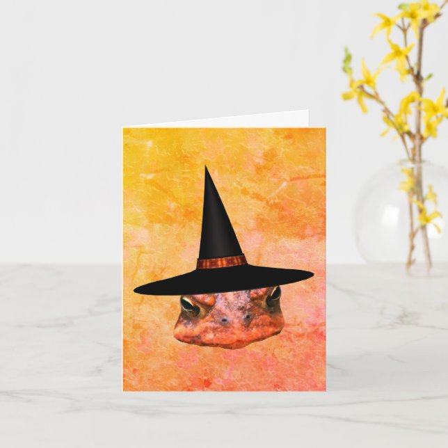 Toad Face Hexenhut Halloween Note Card Karte (Gelbe Blume)
