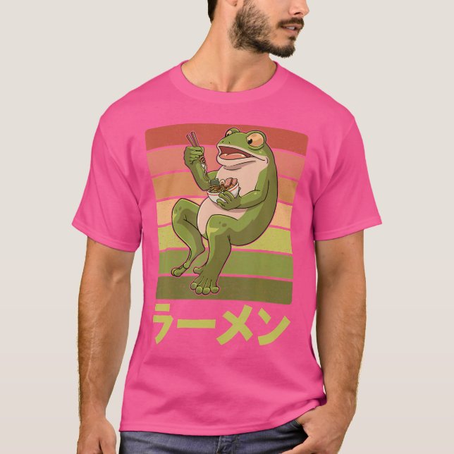 Toad Frog aß Ramen Suppe für einen Froschjäger T-Shirt (Vorderseite)