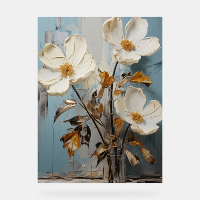 Toad Lily - Impasto Floral Acrylschild (Vorderseite)