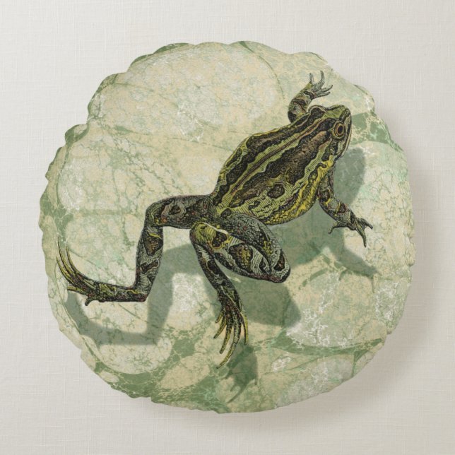 Toad Swinning im Wasser Rundes Kissen (Vorderseite)