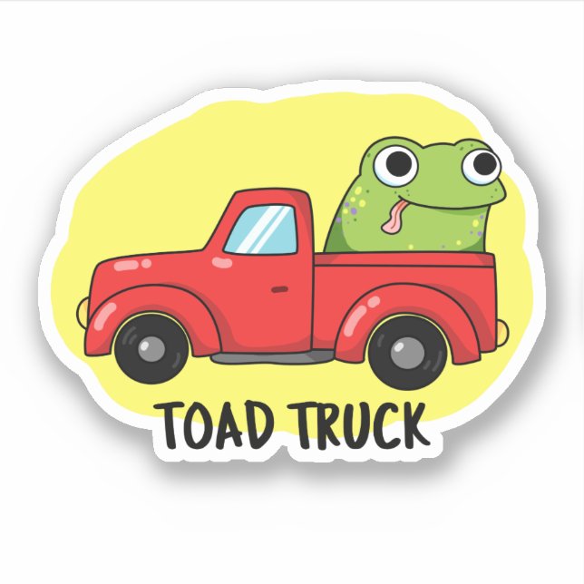 Toad Truck Funny Tow Truck Puff Aufkleber (Vorderseite)