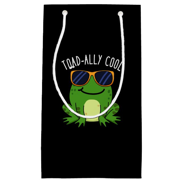 Toadad Coole Funny Toad Pun Dark BG Kleine Geschenktüte (Vorderseite)