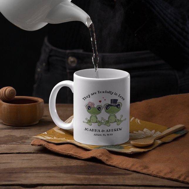 ©Toadal in Liebe Frog Couple Rustic Wedding Kaffeetasse (Von Creator hochgeladen)