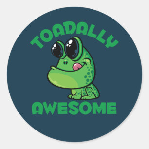 Toadal Phantastisch Happy Cartoon Toad Runder Aufkleber