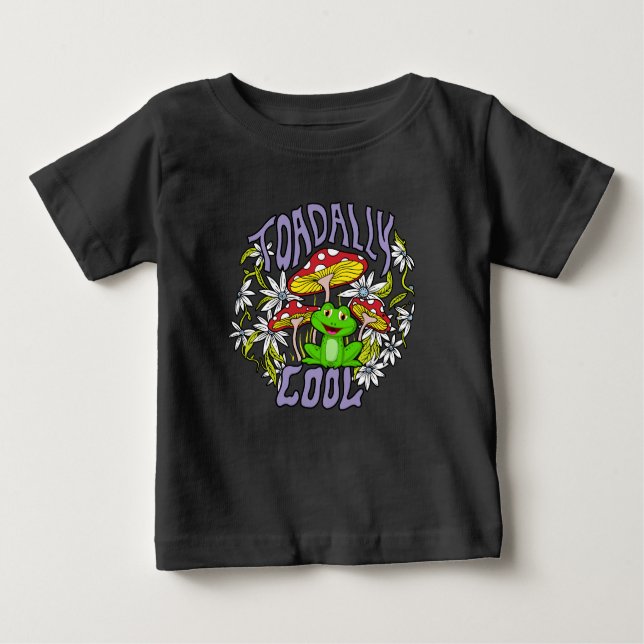 ToadalCoole Blüten- und Froschtypografie Baby T-shirt (Vorderseite)