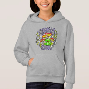 ToadalCoole Blüten- und Froschtypografie Hoodie